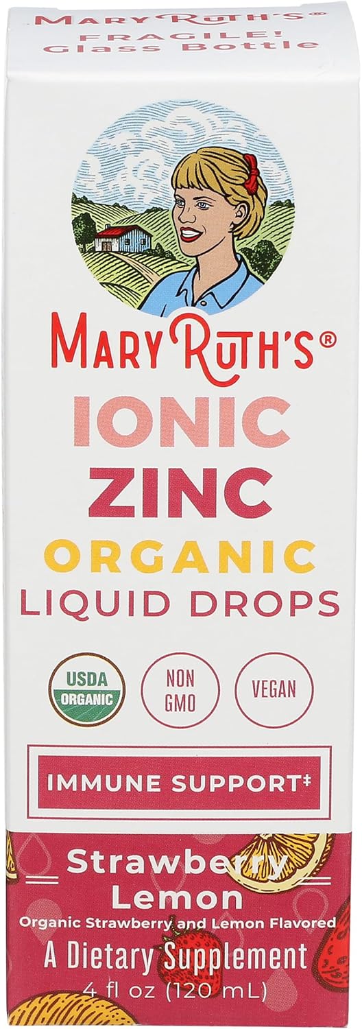 MaryRuth Organics Ionic Zinc Strawberry Lemon Organic Liquid Supplement 4 Fl Oz