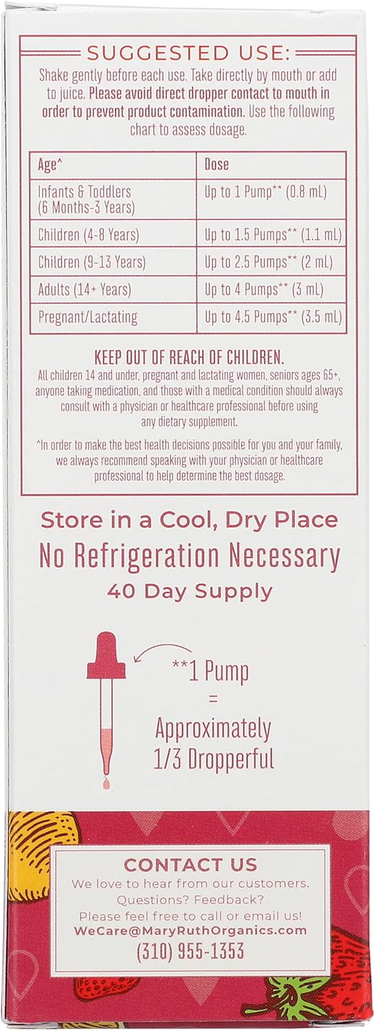 MaryRuth Organics Ionic Zinc Strawberry Lemon Organic Liquid Supplement 4 Fl Oz