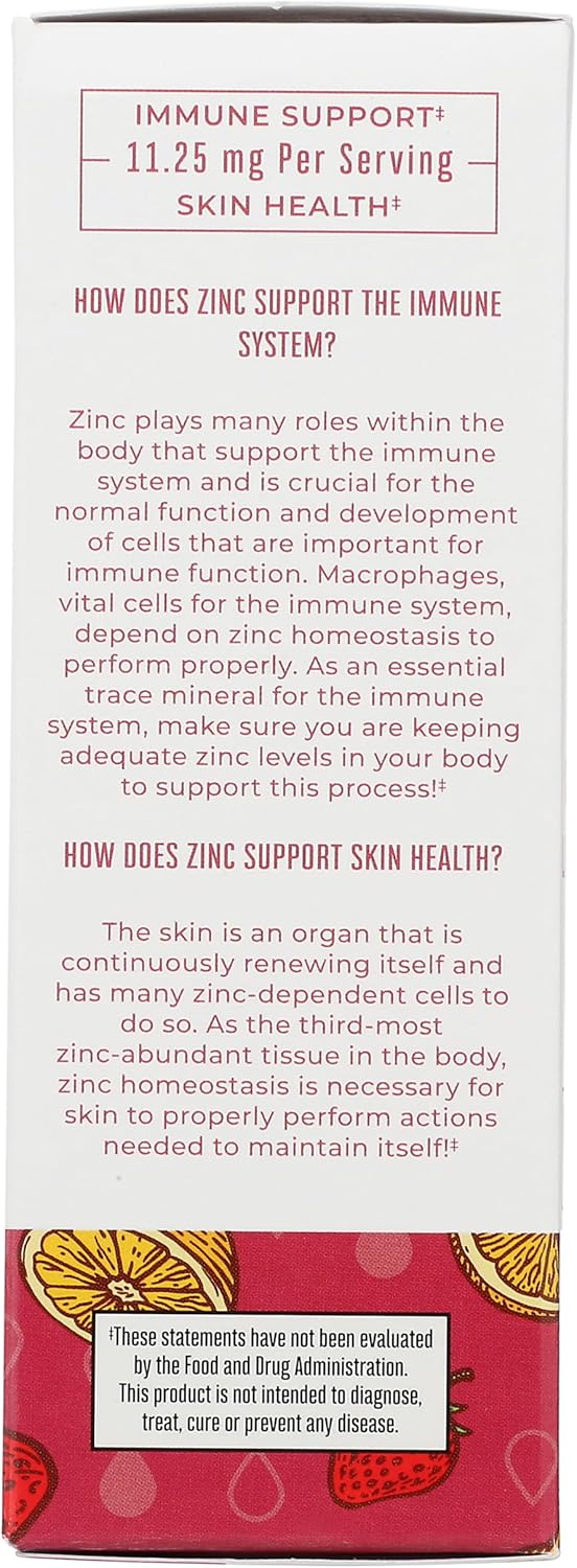 MaryRuth Organics Ionic Zinc Strawberry Lemon Organic Liquid Supplement 4 Fl Oz