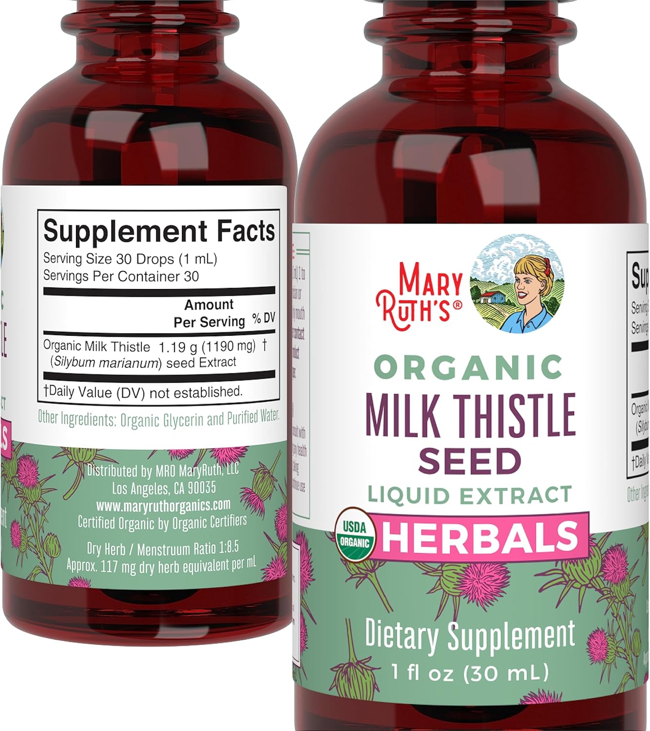 MaryRuth Organics Liquid Extract of Organic Milk Thistle Seed - 1 Fluid Ounce