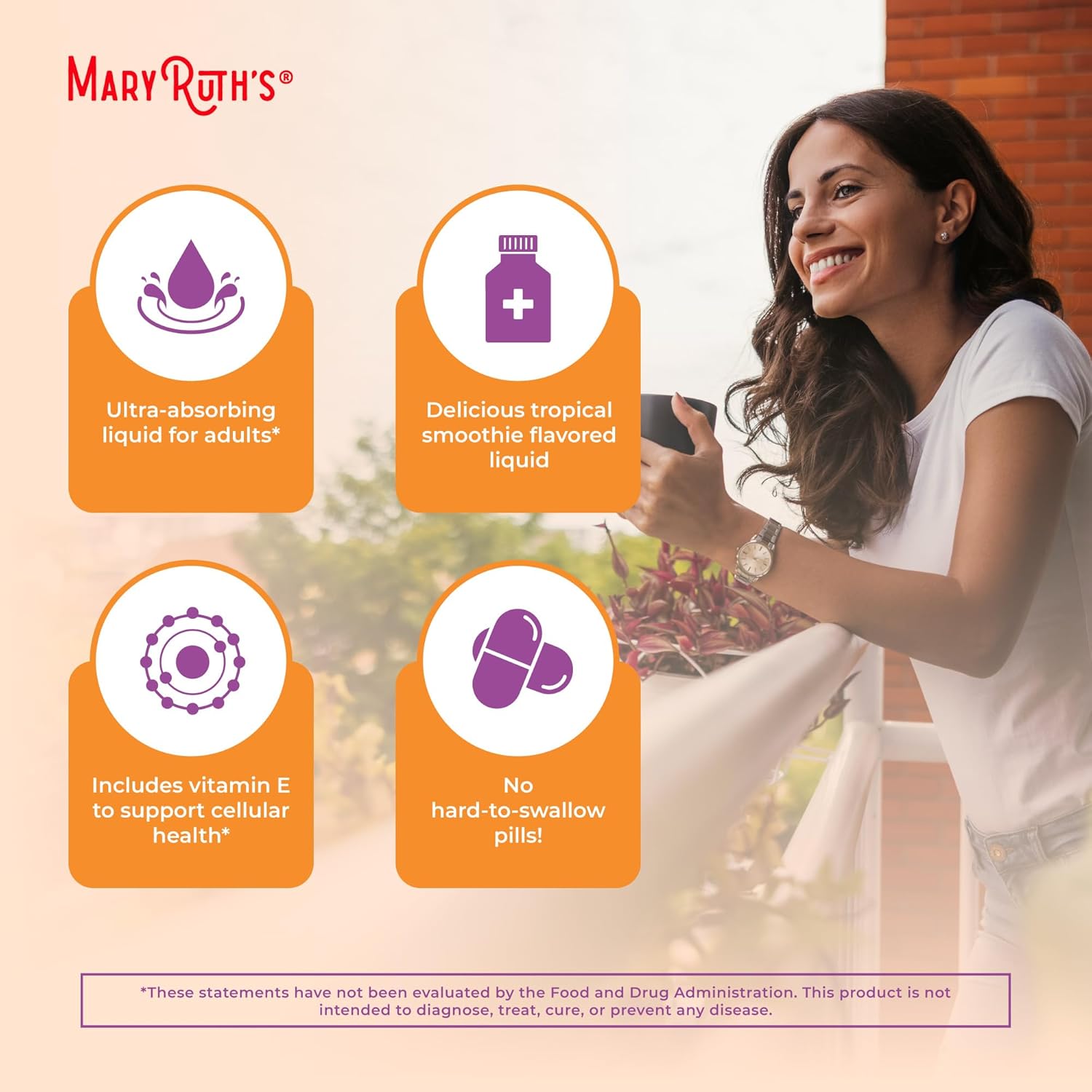 MaryRuth Organics Liquid Quercetin 500mg for Immune Support | Sugar-Free Inflammation Supplement | Vegan Non-GMO Gluten-Free | 15.22 Fl Oz Bottle