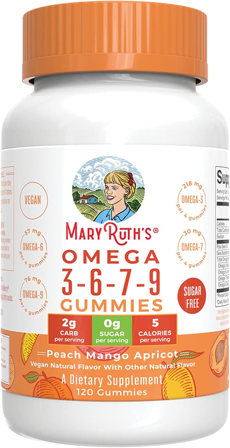 MaryRuth Organics Omega Gummies - Essential Fatty Acids Supplement, 120 Count