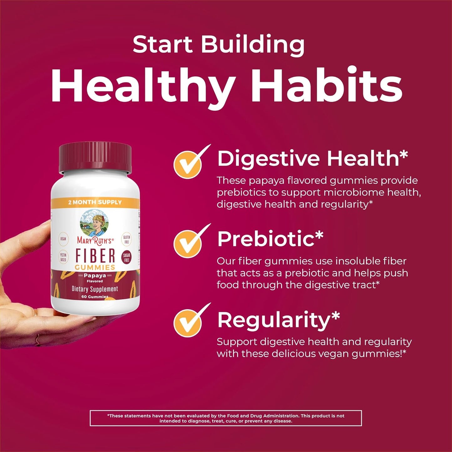 MaryRuth Organics Probiotic & Fiber Gummies Bundle for Adults & Kids | Vegan, Non-GMO Digestive Health Supplement | Sugar-Free | Gut Health Support