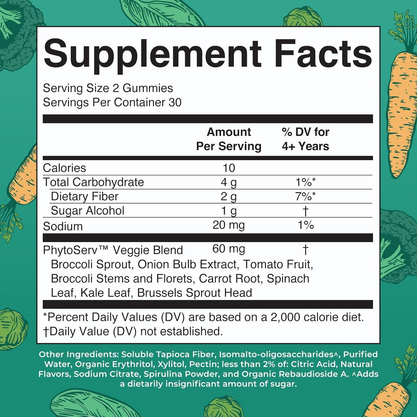 MaryRuth Organics Super Greens Gummies with Quercetin for Adults and Kids 4+ | Vegan, Sugar-Free, High Fiber | 60 Count