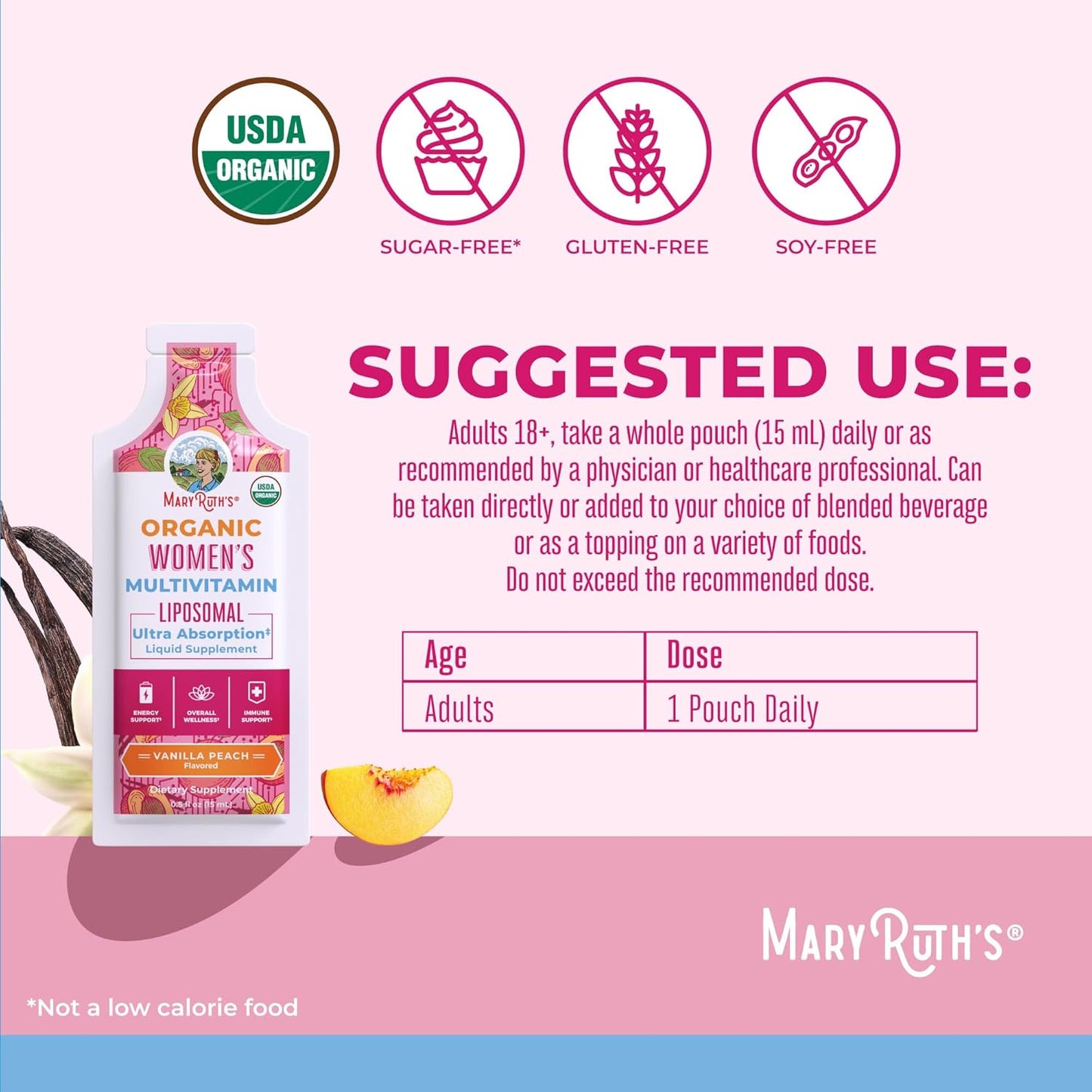 MaryRuth Organics Women's Immune Support Multivitamin with Ashwagandha - Liquid, Sugar Free, Vegan, Non-GMO - 14 Servings