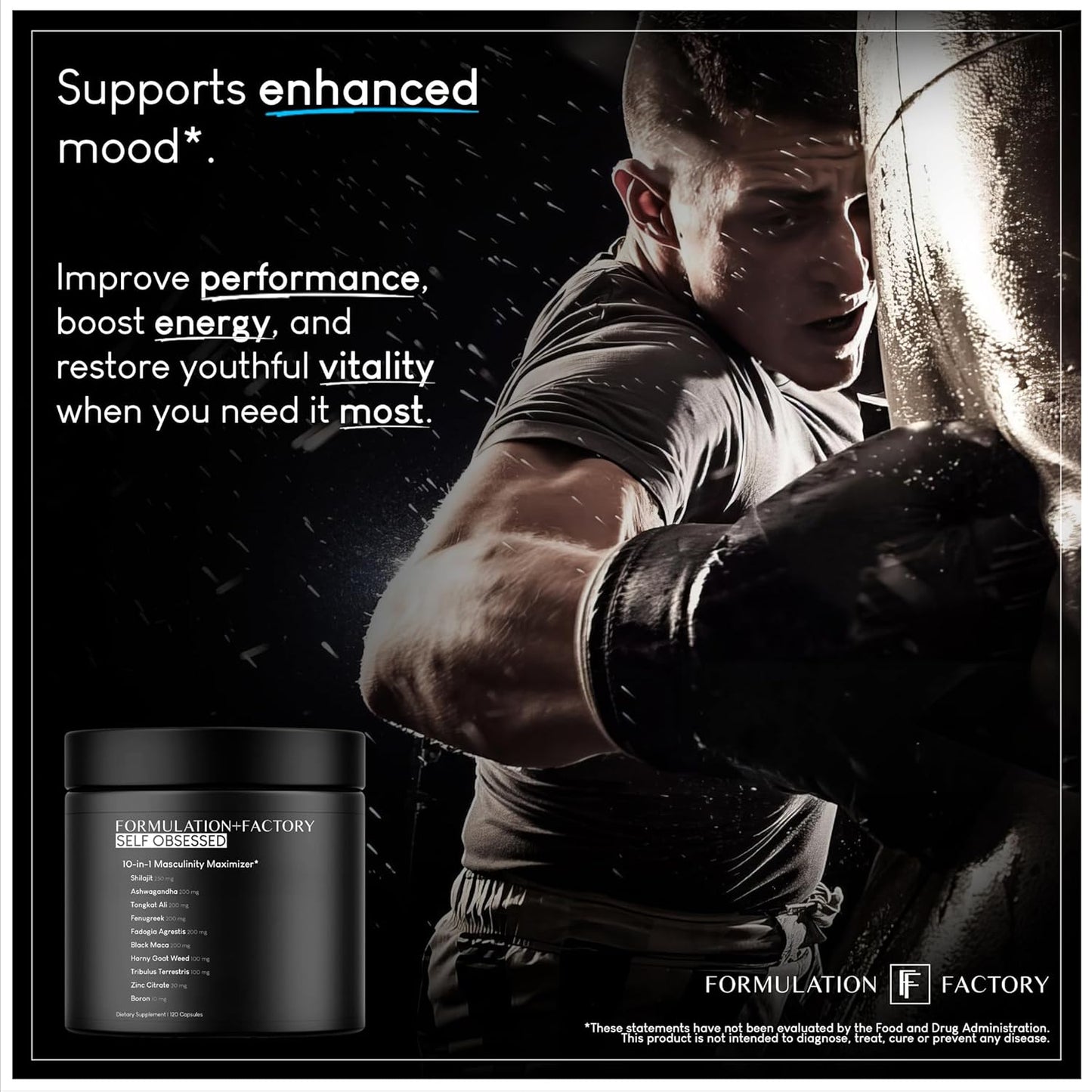 Masculinity Maximizer Supplement for Men - Shilajit, Tongkat Ali, Ashwagandha, Fenugreek - Muscle Growth, Energy, Drive, Strength, Recovery - 2 Month Supply