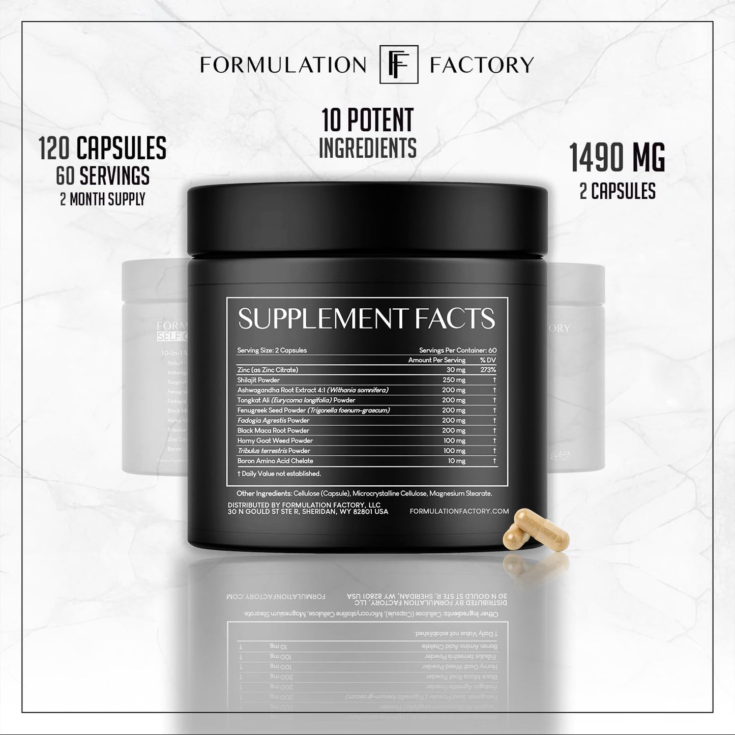 Masculinity Maximizer Supplement for Men - Shilajit, Tongkat Ali, Ashwagandha, Fenugreek - Muscle Growth, Energy, Drive, Strength, Recovery - 2 Month Supply