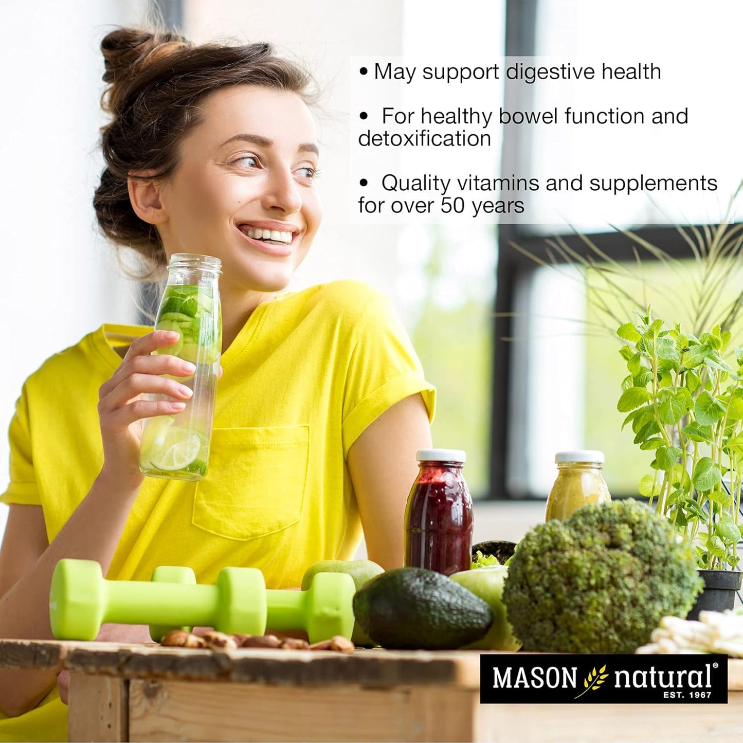 MASON NATURAL Activated Charcoal Capsules - Relieves Gas & Bloating, Supports Detox, Highly Absorbent, 180 Capsules