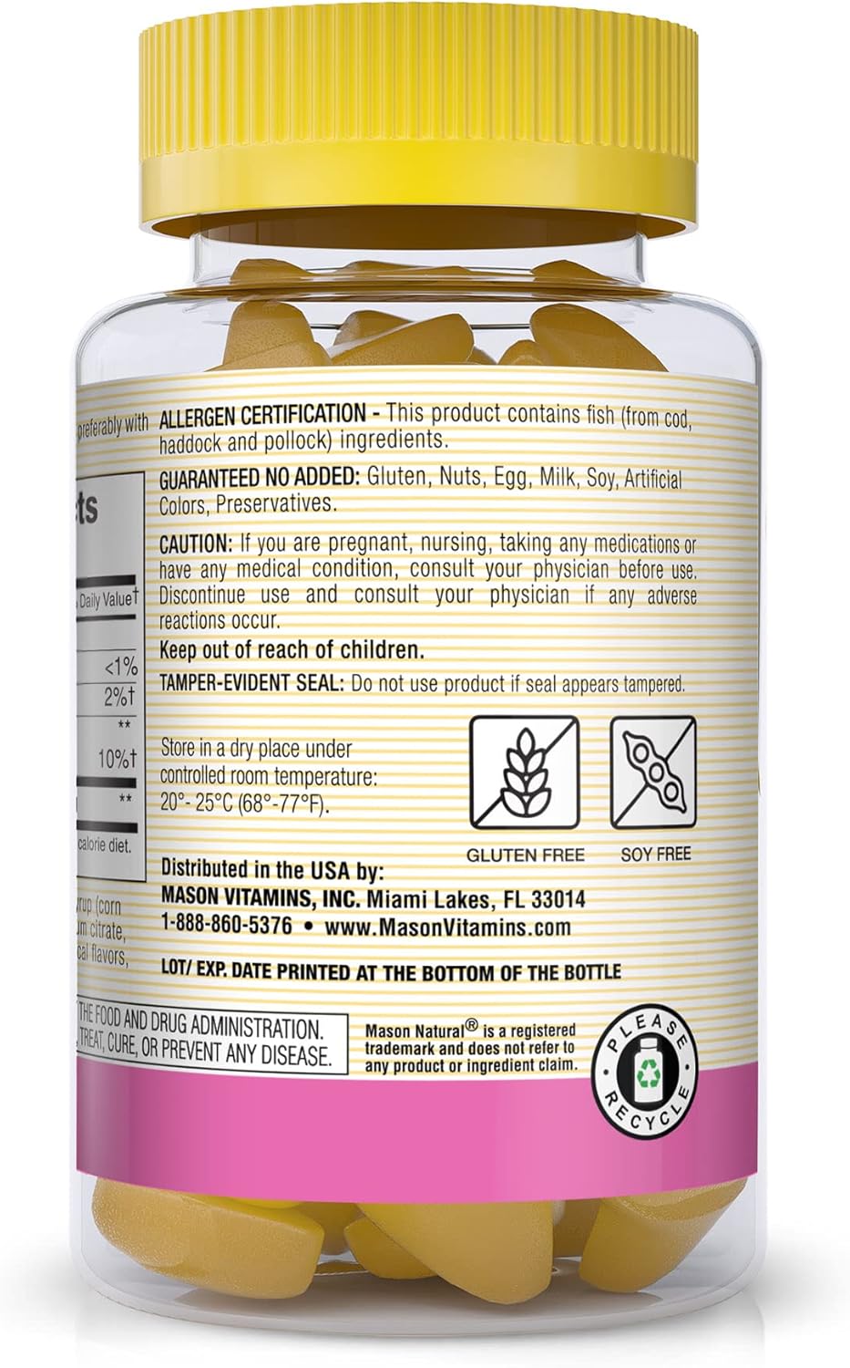 MASON NATURAL Collagen Gummies: Tropical Flavor, 60 Gummies x 3 Pack, Supports Healthy Skin, Bones & Joints, Kosher