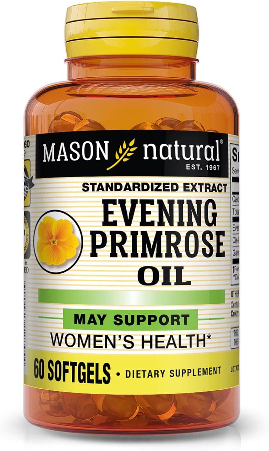 MASON NATURAL Evening Primrose Oil Softgels - 1 Month Supply for Women's Health - Dietary Supplement