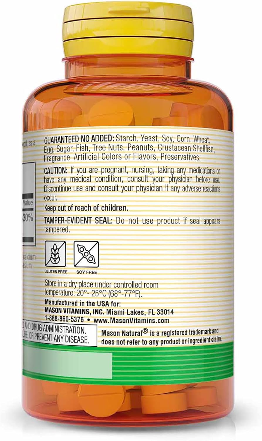 MASON NATURAL Folic Acid 800 mcg Tablets - Supports Nervous System Function, Health, Mood, and Prenatal Care in Women of Childbearing Age, 300 Tablets Total
