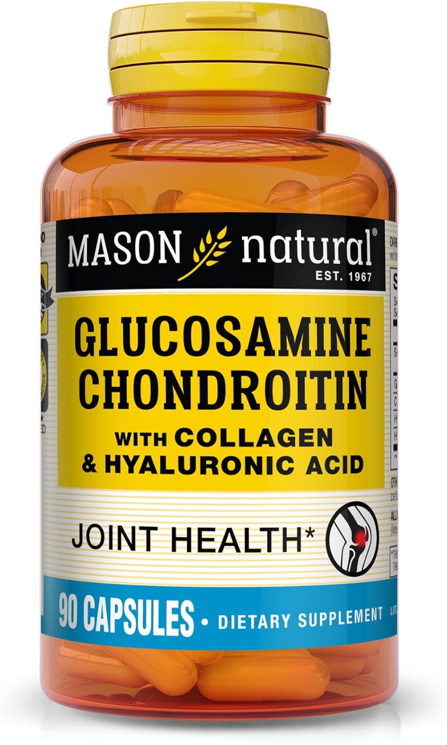 Mason Natural Glucosamine Chondroitin Capsules - 90 Count - Dietary Supplement for Joint, Bone, and Cartilage Health