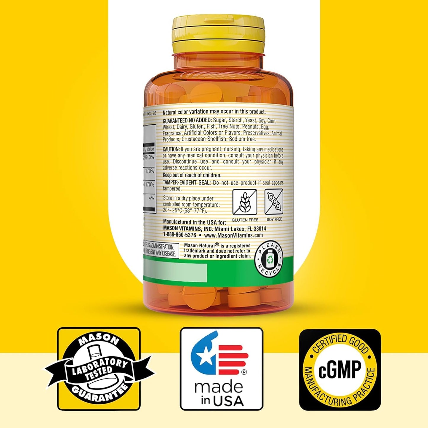 MASON NATURAL Heart Formula B6/B12/Folic Acid Tablets, 90 Count (Pack of 3) - Supports Cardiovascular Health, Red Blood Cell Formation, Metabolic Function - Dietary Supplement