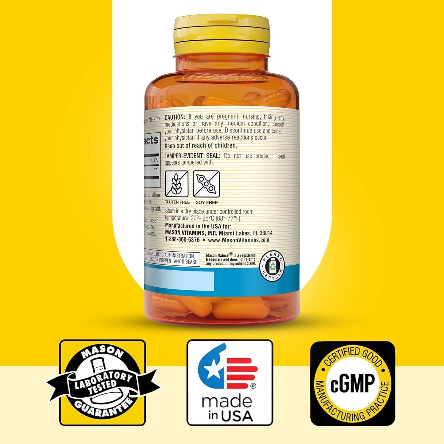 Mason Natural NAC N-Acetyl-L-Cysteine 500mg - 2 Month Supply - Cellular Health Support - Immune System Booster - 60 Capsules