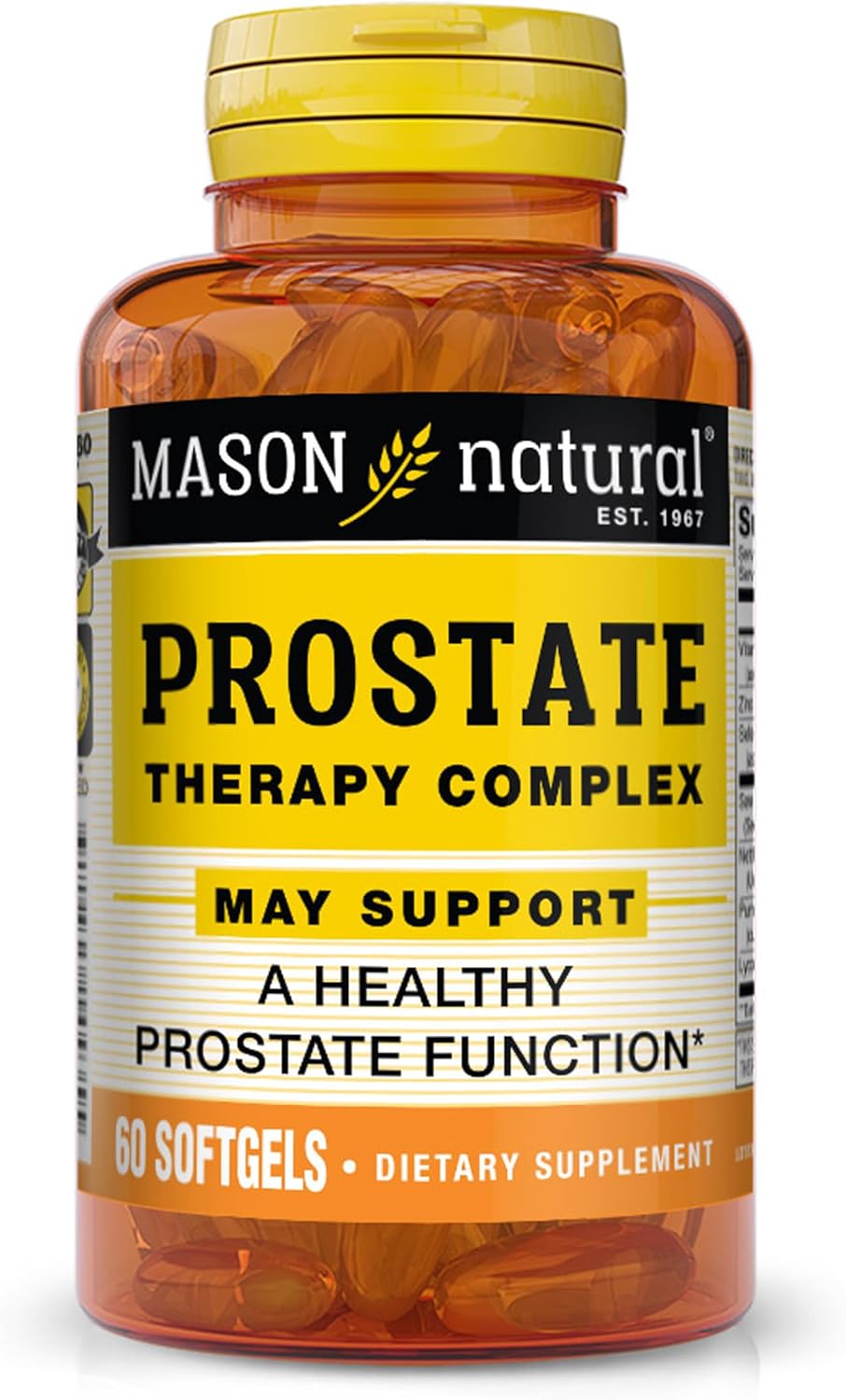 MASON NATURAL Prostate Health Supplement with Saw Palmetto, Nettle Root & Pumpkin Seed Oil - Promotes Prostate Function*, 60 Softgels