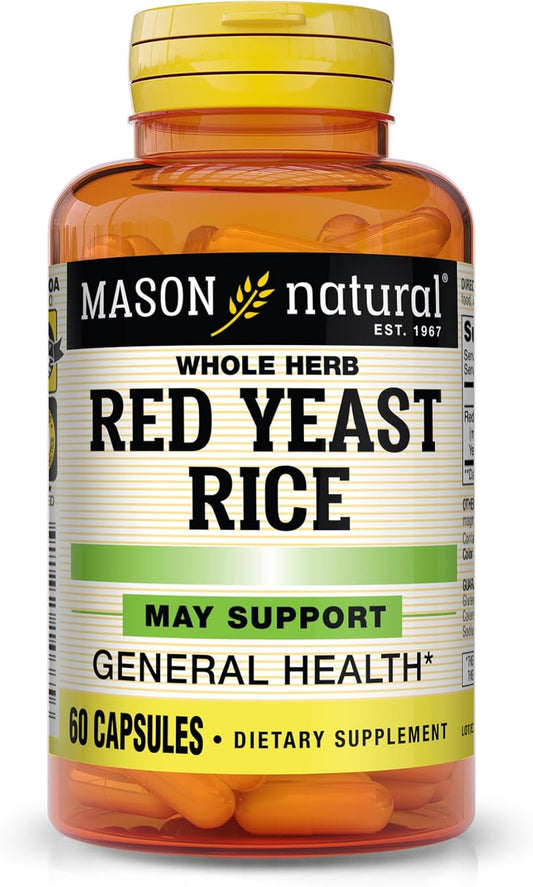 MASON NATURAL Red Yeast Rice Capsules for Heart Health and Blood Circulation - Herbal Supplement (60ct)