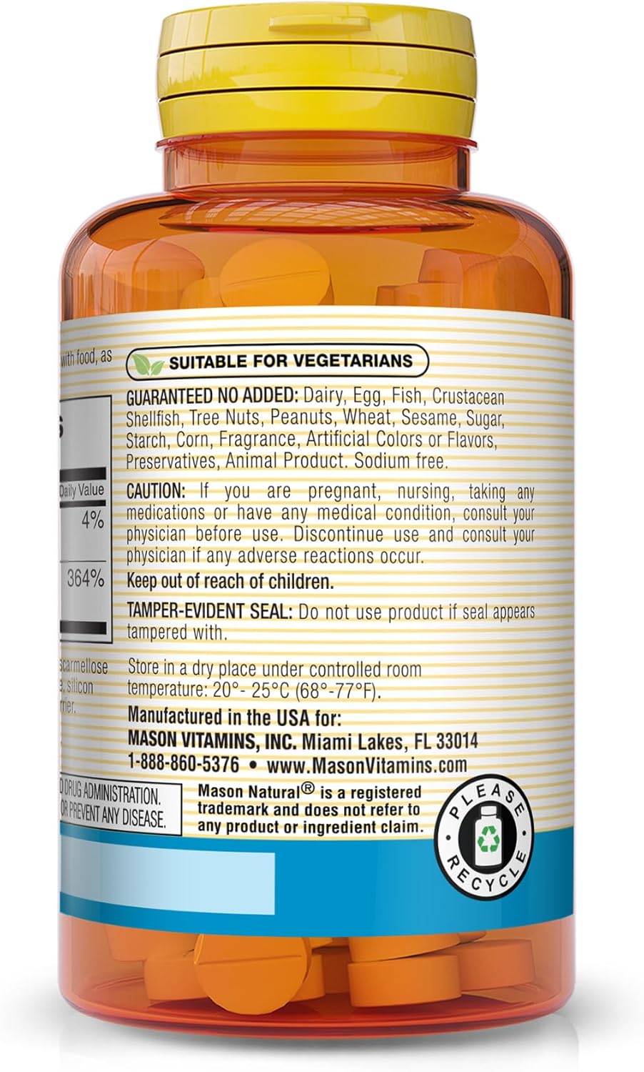Mason Natural Selenium 200mcg Tablets - Antioxidant Supplement for Immune & Prostate Health - Pack of 180 Tablets