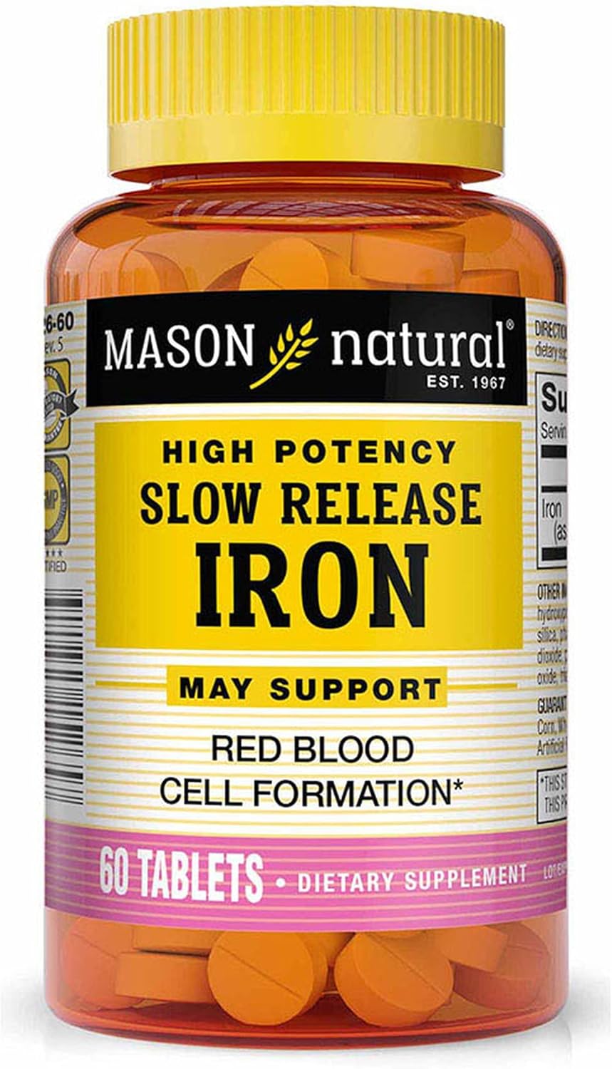 Mason Natural Slow Release Iron (Slow FE) 3-Pack Special - 60 Tablets per Bottle