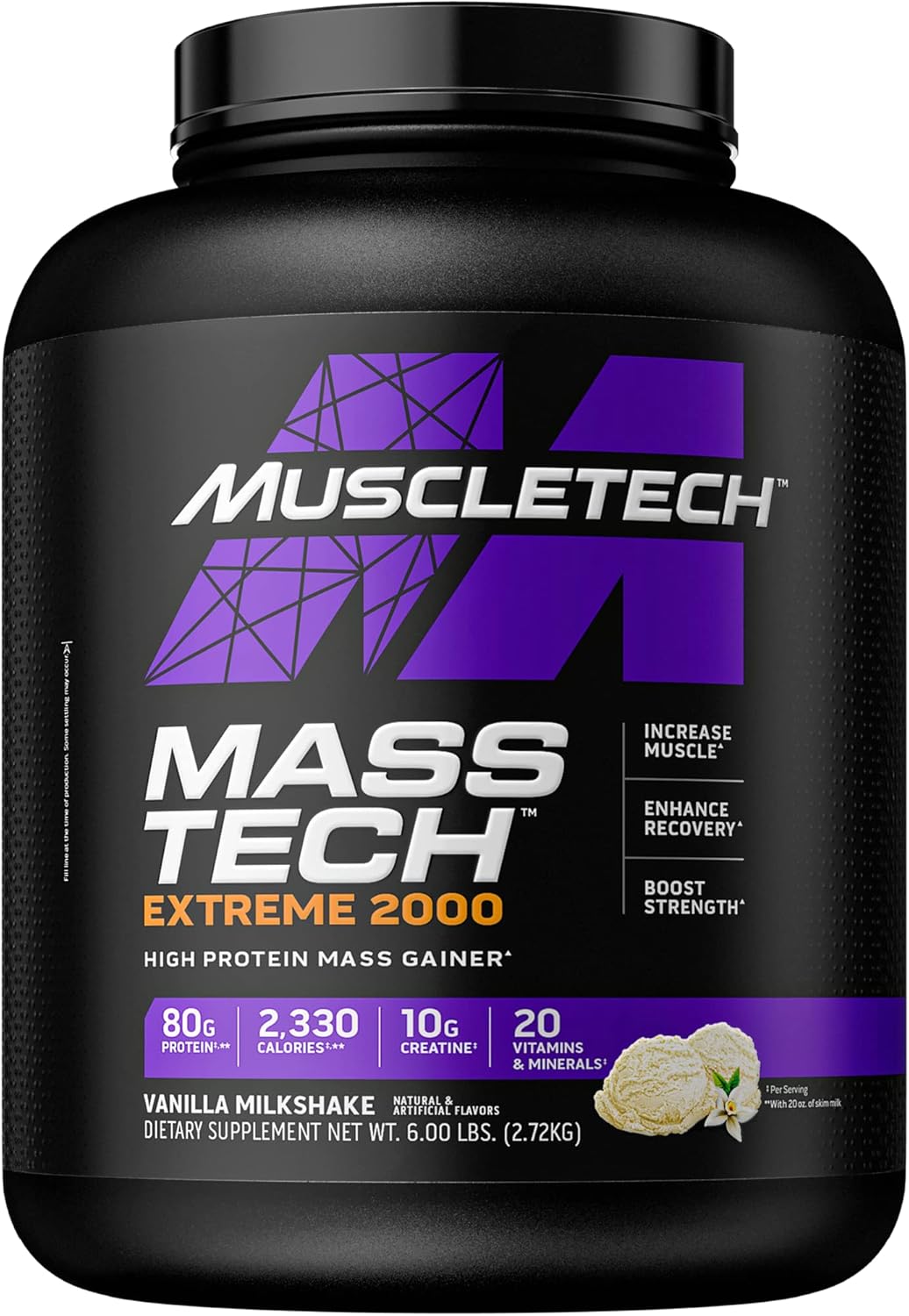 Mass-Tech Extreme 2000 Muscle Builder Bundle - Whey Protein & Creatine Monohydrate Powder for Post Workout Recovery