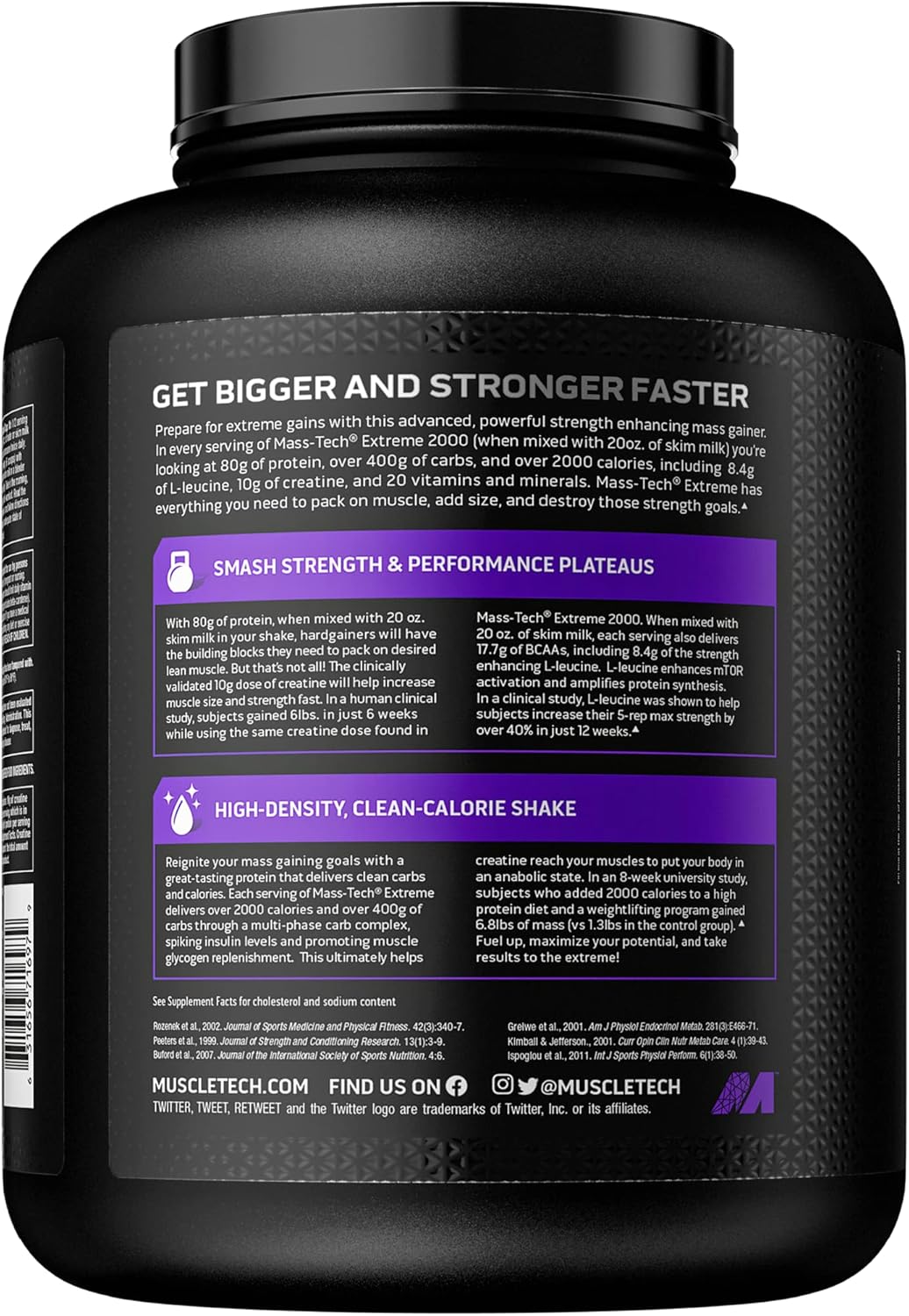 Mass-Tech Extreme 2000 Muscle Builder Bundle - Whey Protein & Creatine Monohydrate Powder for Post Workout Recovery