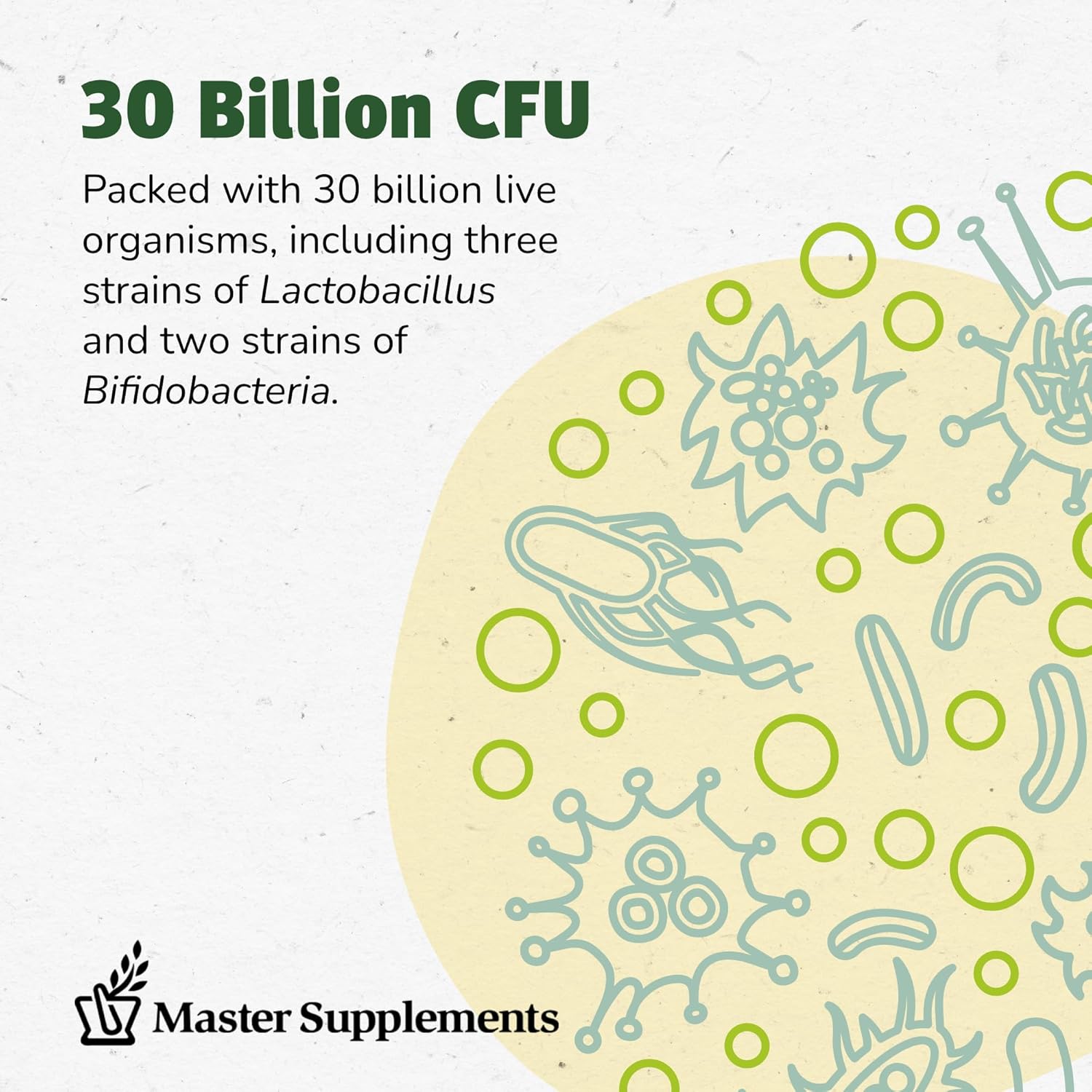 Master Supplements Theralac - 30 Capsules - Multi-Strain Probiotic for Gut Health, Gas & Bloating Relief - Gluten Free - 30 Servings