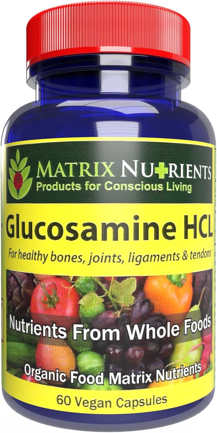 Matrix Nutrients Glucosamine HCL Capsules - Vegan Cartilage Builder for Healthy Joints, Bones, Ligaments & Tendons - 98% Absorption Rate - 60 Count