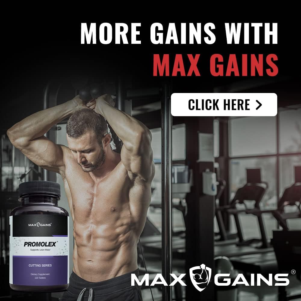 MAX GAINS Promolex Natural BCAA Supplement for Lean Muscle Mass - 120 Tablets