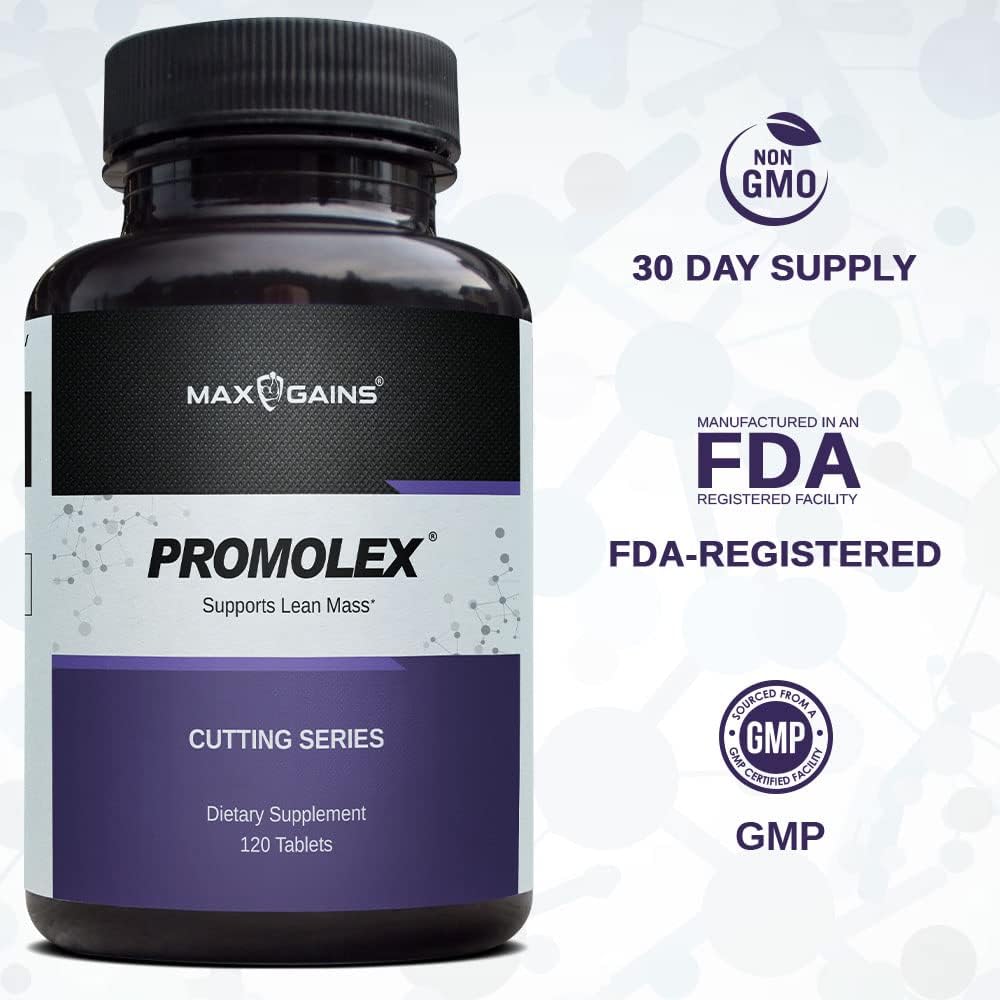 MAX GAINS Promolex Natural BCAA Supplement for Lean Muscle Mass - 120 Tablets