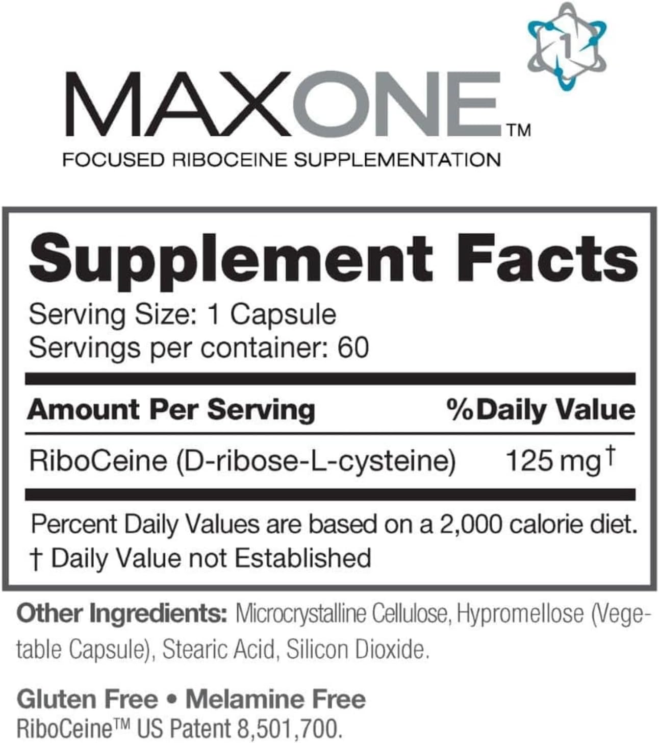 Max International Max One Riboceine Supplement - 60 Vegetable Capsules (Pack of 2) - 30 Servings