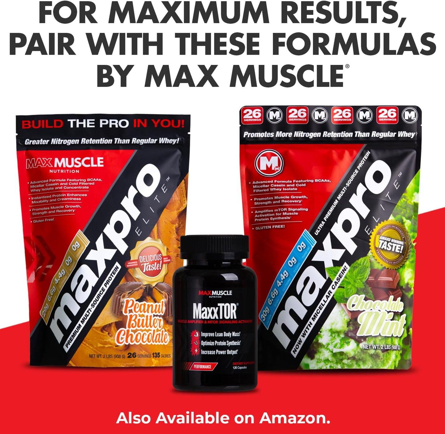 Max Muscle Arm Plus+ Anabolic Recovery Matrix with Whey Protein, BCAAs, Creatine Monohydrate, Glutamine, Antioxidants, and Electrolytes - Tropical Punch Flavor - 2.54 lb