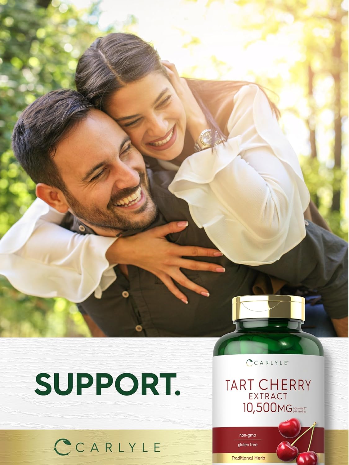 Max Potency Carlyle Tart Cherry Capsules - 10,500mg, 200 Pills - Non-GMO, Gluten Free Extract