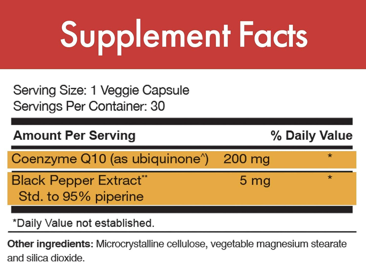 MAX-Q10 CoEnzyme Q10 200mg - Natural Trans-Form CoQ10 with Black Pepper - 90 Veggie Capsules (3 Bottles)