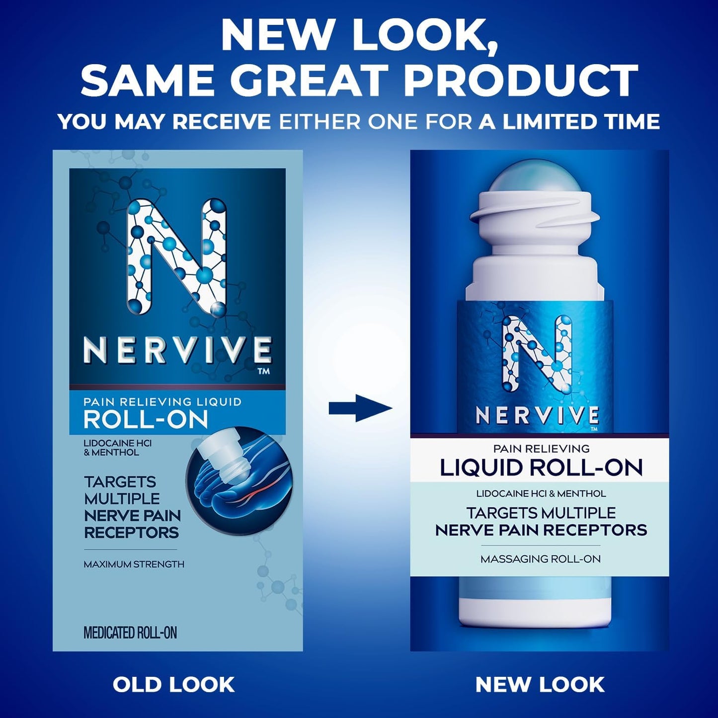Max Strength Nervive Nerve Care Roll On for Pain Relief - 2.5oz Topical Solution with Alpha Lipoic Acid and Vitamins B12, B6, B1 - 30 Tablets