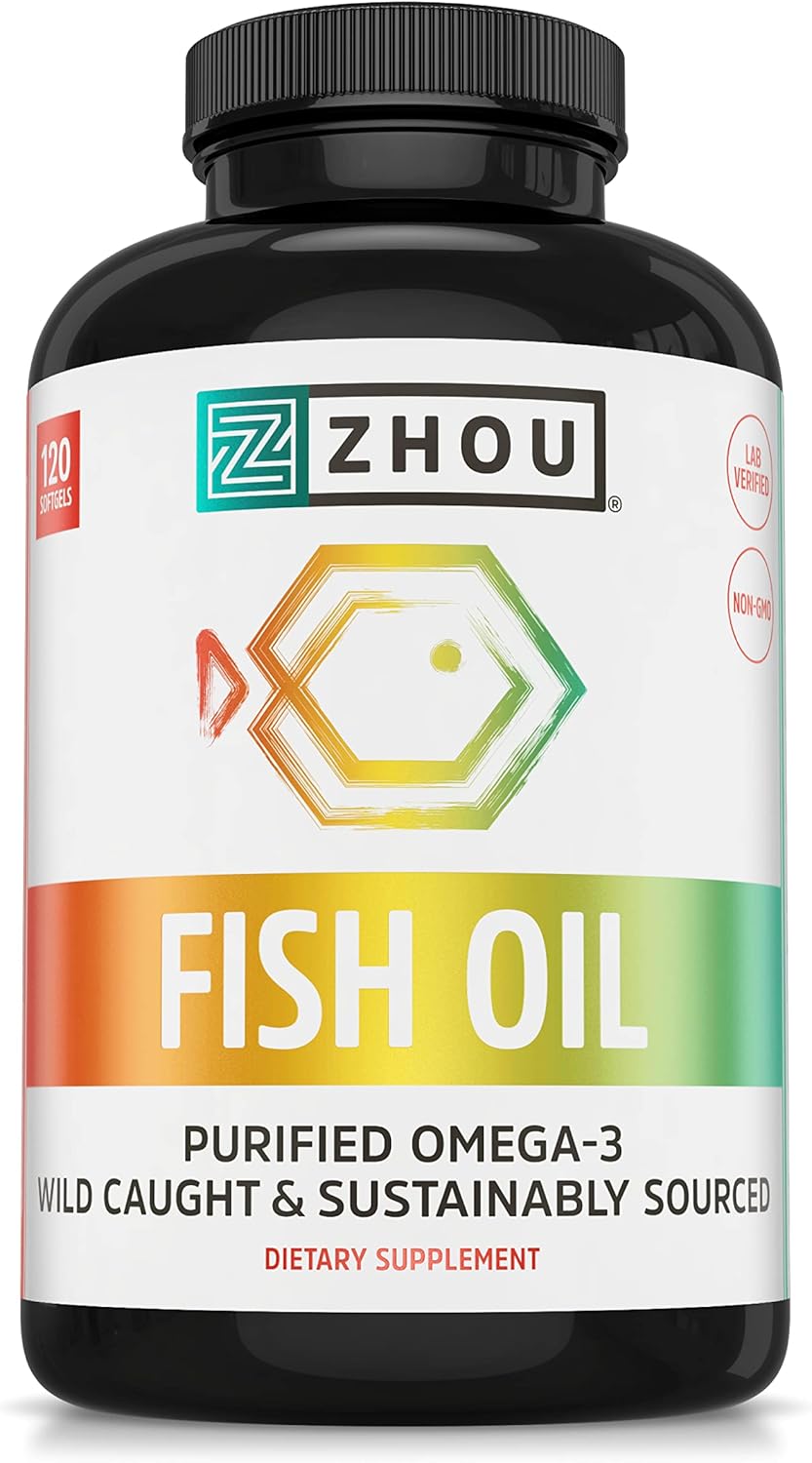 Max Strength Omega 3 Fish Oil Softgels, 1250 mg EPA and DHA, Purified Sustainably Sourced, 120 Servings