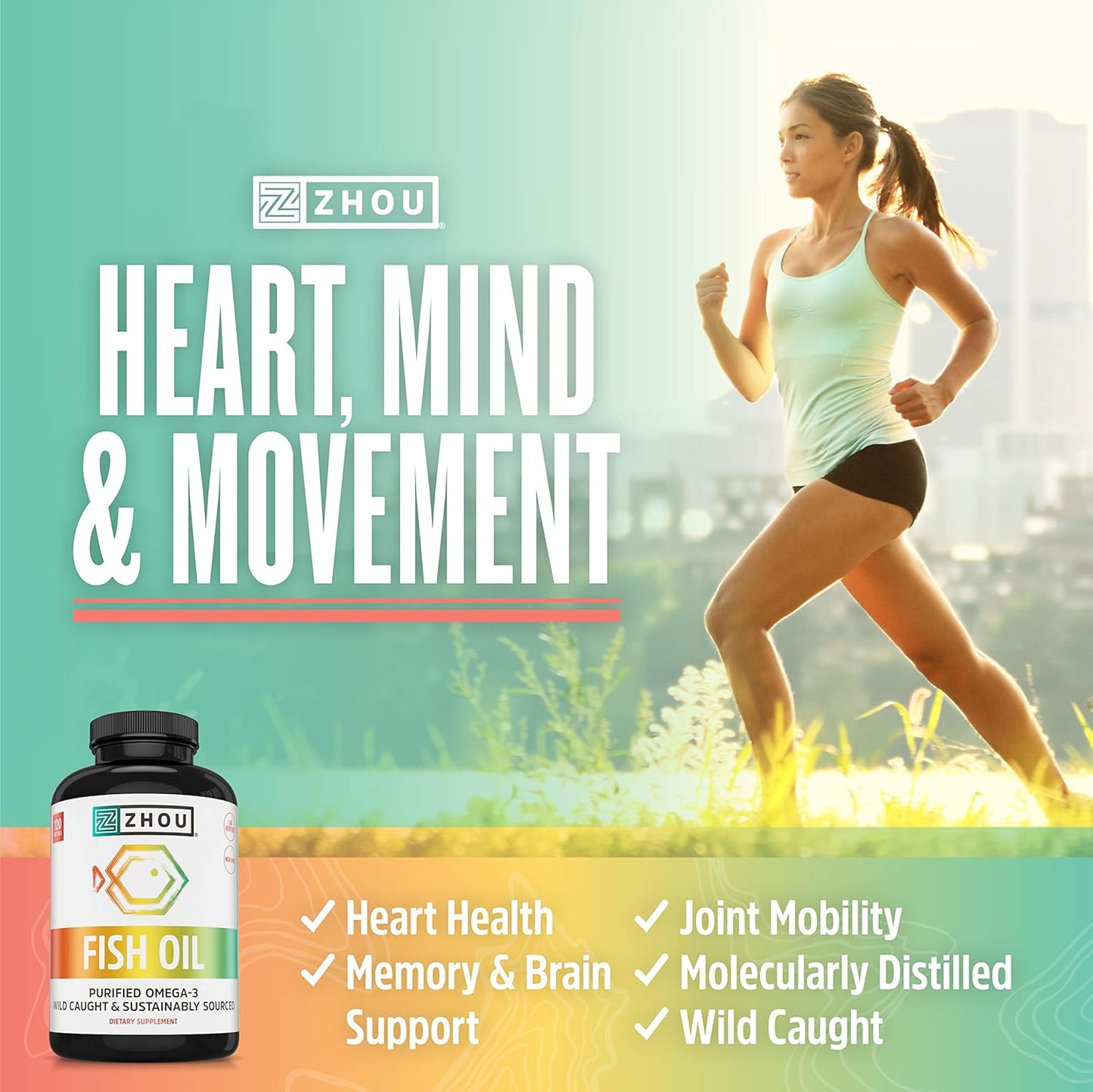 Max Strength Omega 3 Fish Oil Softgels, 1250 mg EPA and DHA, Purified Sustainably Sourced, 120 Servings