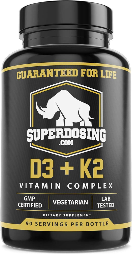 Max Strength Vitamin D3 and K2 Supplements for Immune Health - 1 Bottle Pack - SuperDosing.com