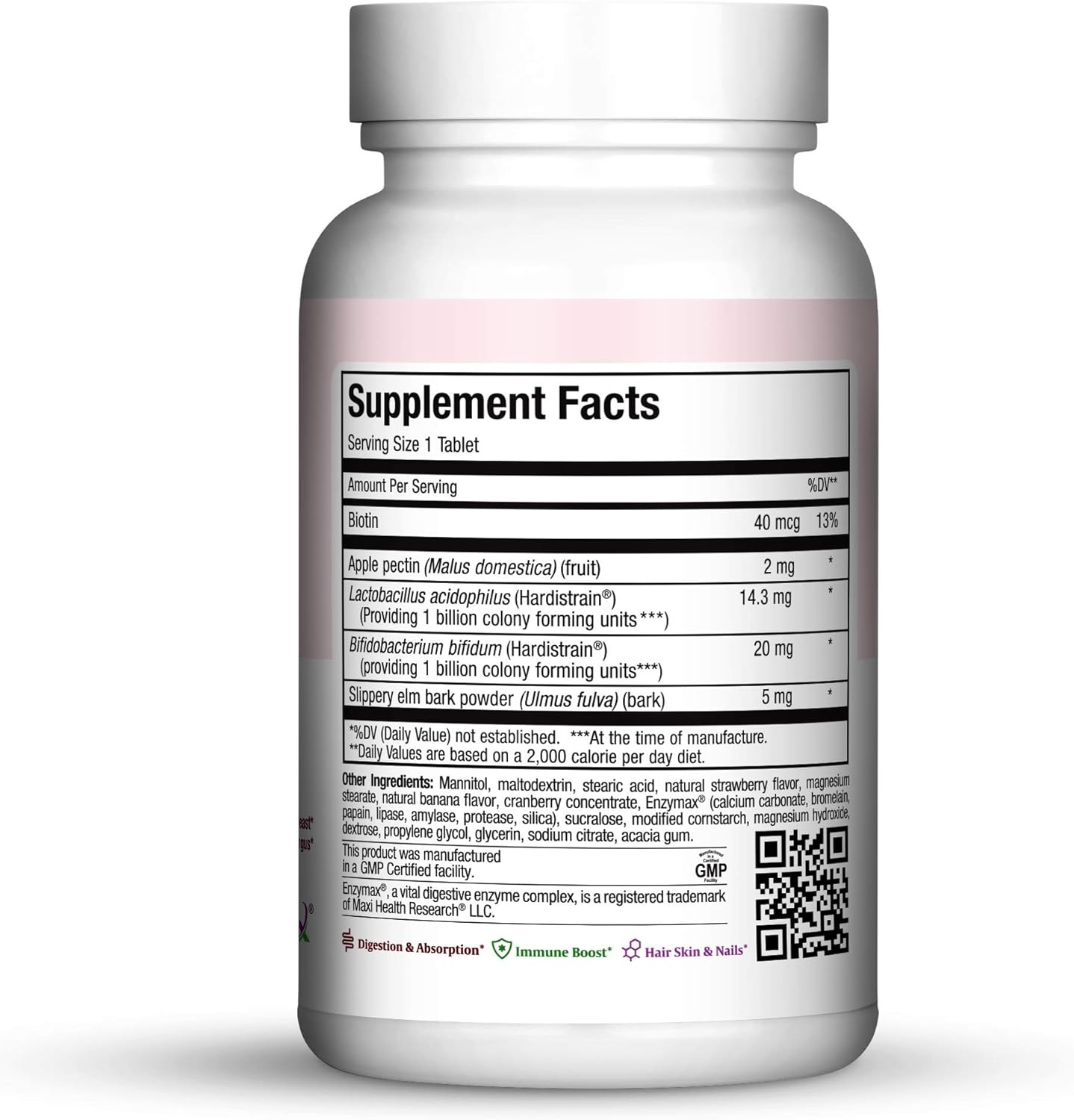 Maxi Health Chewable Oraldophilus Probiotics - Non Dairy - Tropical Flavor - 100 Chewies - Kosher