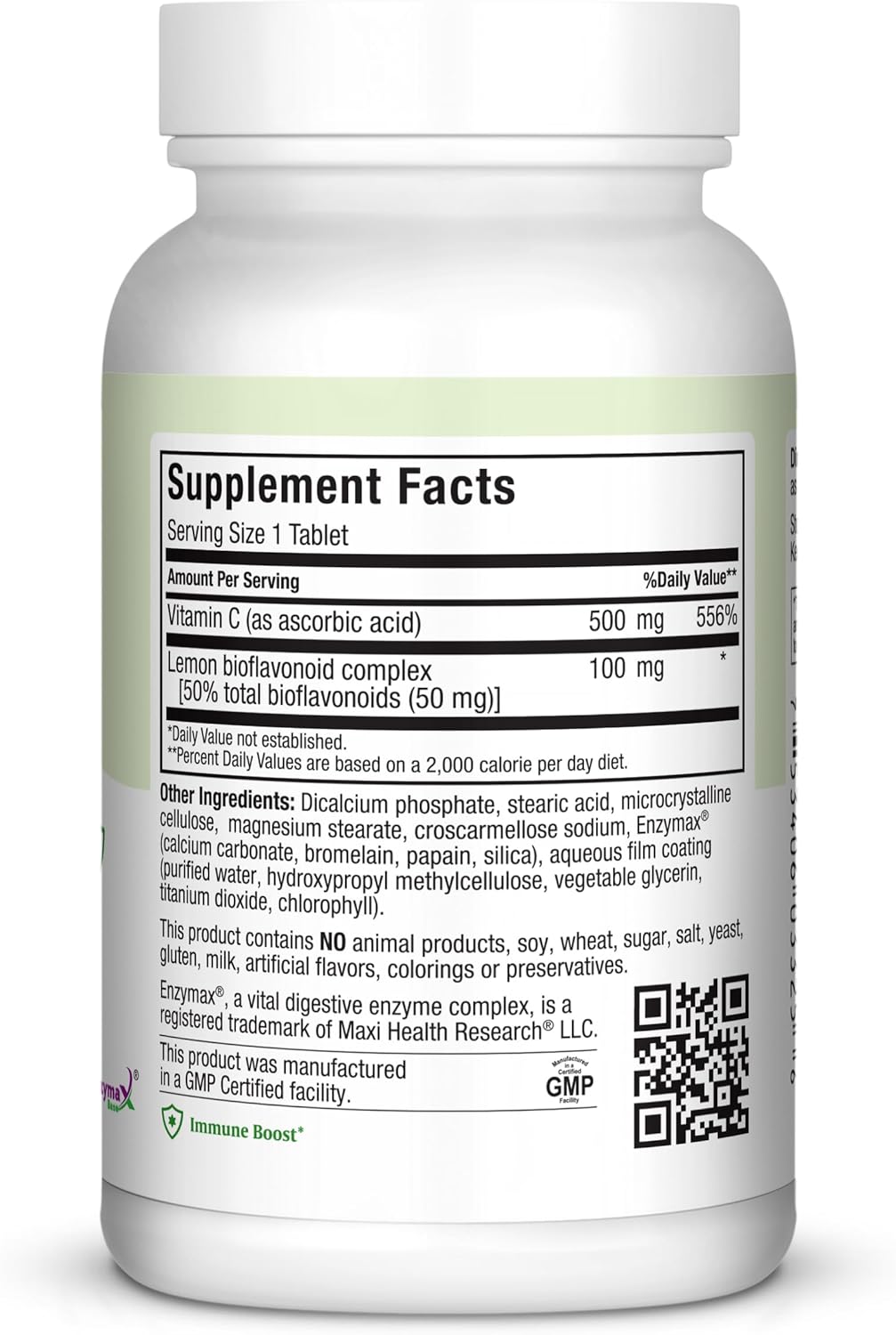 Maxi Health MAX C 500 mg - Vitamin C Tablets with Lemon Bioflavonoids Complex - 250 Count