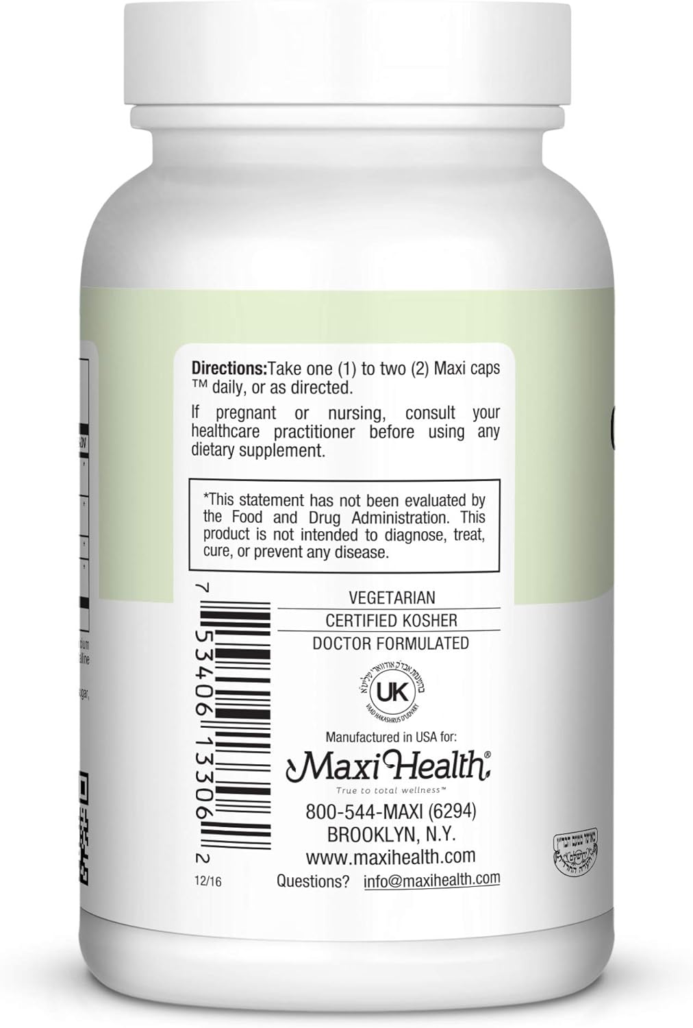 Maxi Health Olive Supreme: Olive Leaf Extract Capsules for Immune Support - 60 Count - Kosher Formula
