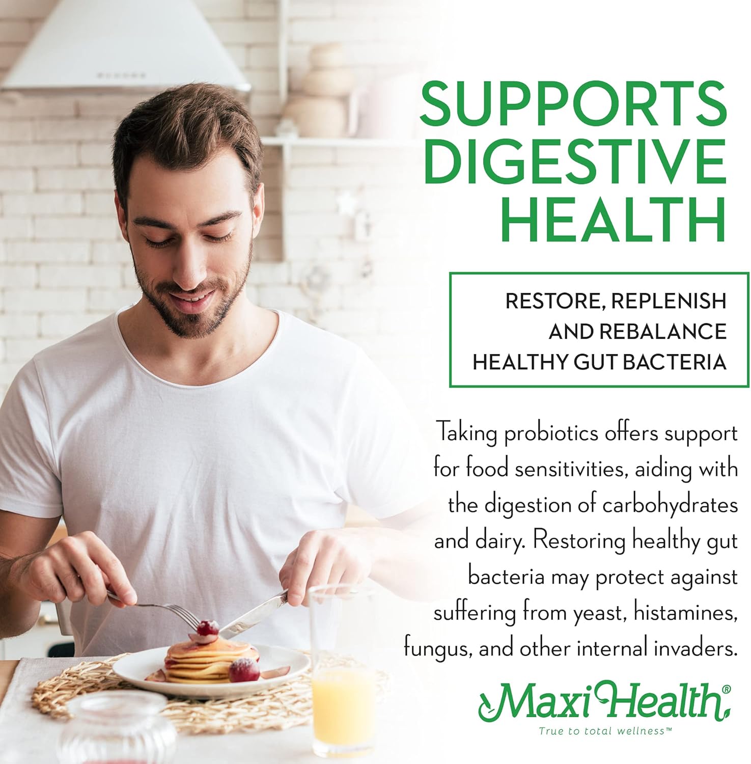 Maxi Health Probiotic Plus Ultimate Prebiotic: 50 Billion Live Active Probiotic, 15 Strains, Active Pro-50 - 60 Count