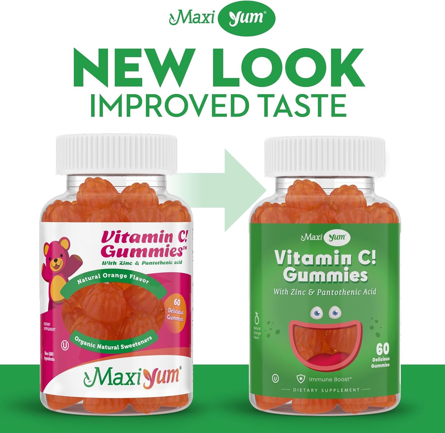 Maxi-Health Vitamin C Gummies with Zinc for Respiratory Support and Immune Boost - 60 Fruit Shaped Gummies for Children and Adults