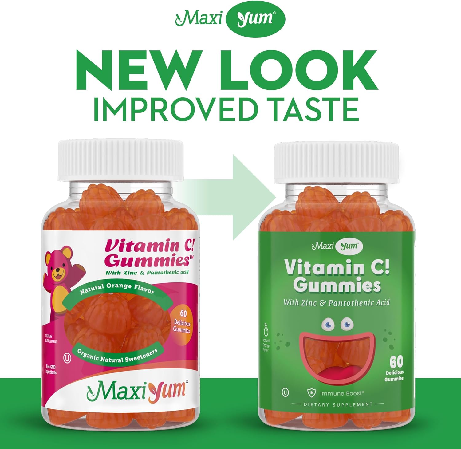 Maxi-Health Vitamin C Gummies with Zinc for Respiratory Support and Immune Boost - 60 Fruit Shaped Gummies for Children and Adults