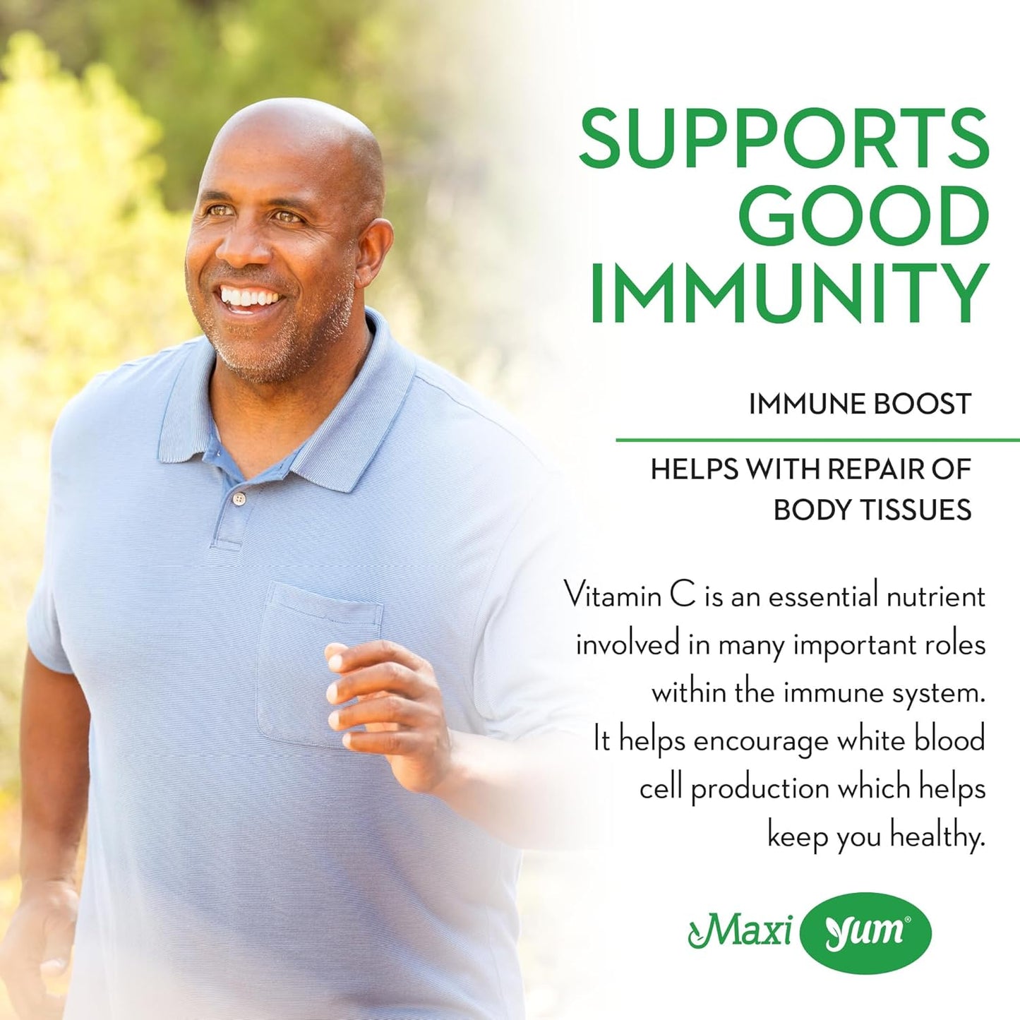 Maxi-Health Vitamin C Gummies with Zinc for Respiratory Support and Immune Boost - 60 Fruit Shaped Gummies for Children and Adults