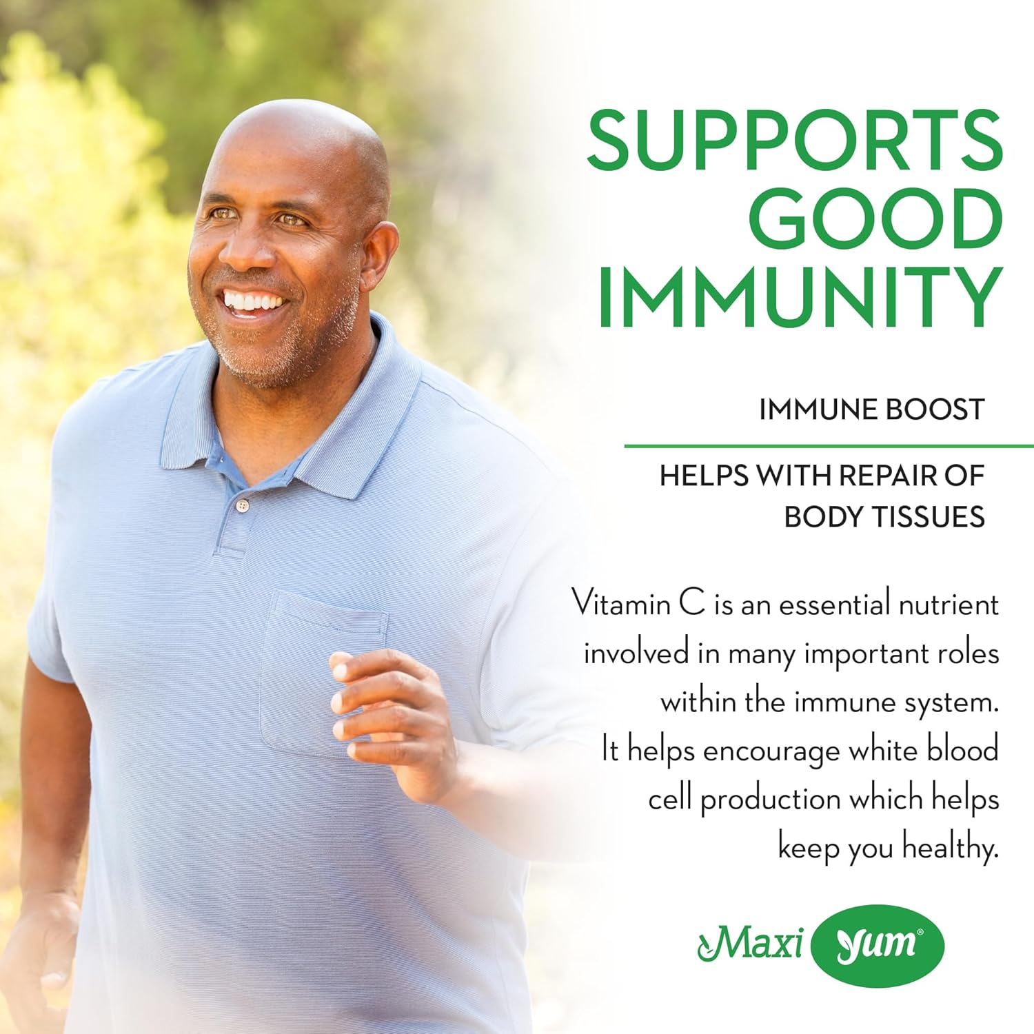 Maxi-Health Vitamin C Gummies with Zinc for Respiratory Support and Immune Boost - 60 Fruit Shaped Gummies for Children and Adults