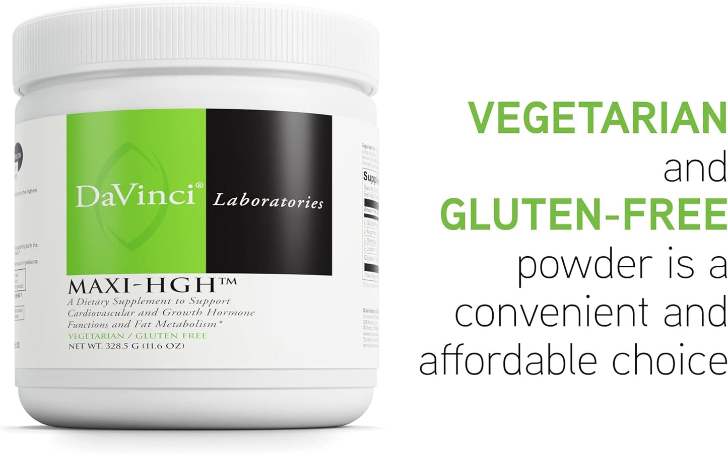 Maxi-HGH Amino Acid Supplement for Cardiovascular System, Muscle Recovery, and Growth Hormone Release - Gluten-Free Vegetarian Formula - 328.5g Powder