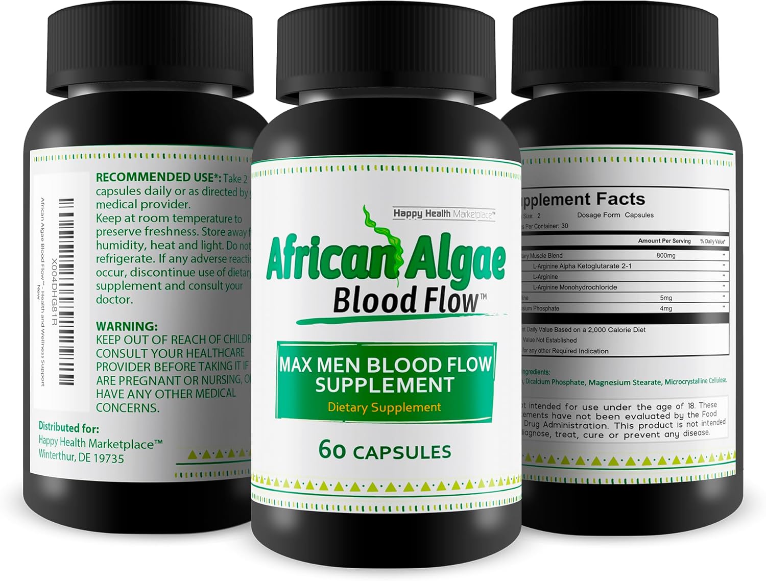 Maximize Men's Circulation with African Algae Blood Flow Supplement Capsules