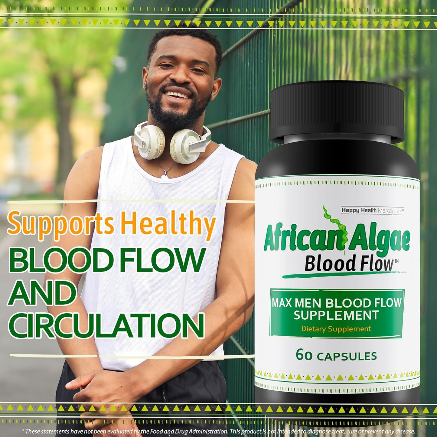 Maximize Men's Circulation with African Algae Blood Flow Supplement Capsules