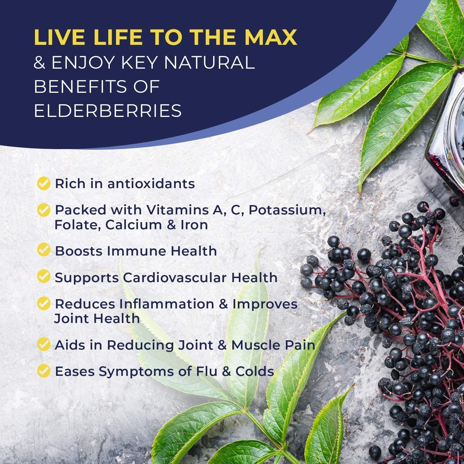 MaxImmunity Organic Black Elderberry Syrup - Immune Support Liquid Extract for Kids & Adults - 30 Day Supply - Extra Strength Formula