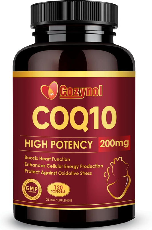 Maximum Absorption CoQ10 Softgels with PQQ, Omega 3 & Antioxidants for Heart & Energy, 200mg, 120 Count, Non-GMO, 4 Month Supply