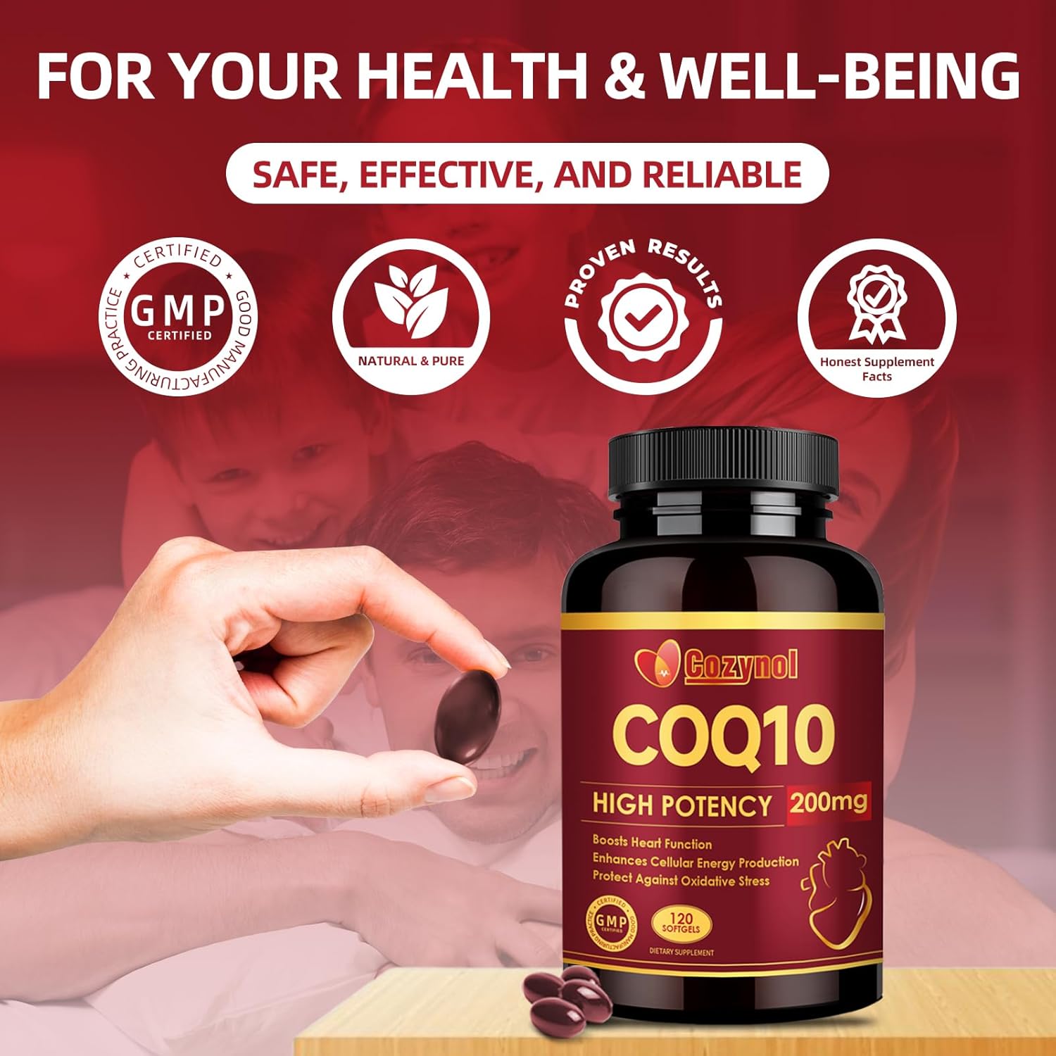 Maximum Absorption CoQ10 Softgels with PQQ, Omega 3 & Antioxidants for Heart & Energy, 200mg, 120 Count, Non-GMO, 4 Month Supply